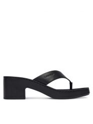 Calvin Klein Japonki Block Heel Sndl Thong Lth HW0HW02913 Czarny. Czarne klapki damskie Calvin Klein, bez wzorów, ze skóry, bez obcasa, bez zapięcia. Za 569.99 zł.