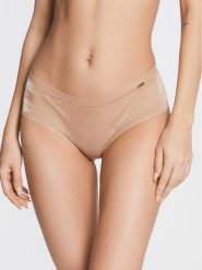 Gossard Bokserki Glossies 6274 Beżowy. Brązowe bokserki damskie Gossard, bez wzorów, z syntetyku. Za 59.99 zł.