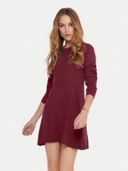 ONLY Sukienka dzianinowa Alma 15185761 Bordowy Regular Fit. Czerwone sukienki damskie Only, bez wzorów, z dzianiny, bez ramiączek. Za 179.99 zł.