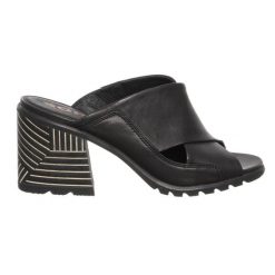 Czarne klapki Sorel Nadia ze skóry naturalnej. Czarne klapki damskie Sorel, bez wzorów, z gumy, bez obcasa, na obcasie, bez zapięcia. Za 485.99 zł.