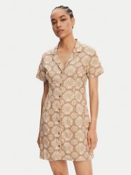 Roxy Sukienka koszulowa Happy Shiny Girls ERJWD03881 Brązowy. Brązowe sukienki damskie Roxy, bez wzorów, z bawełny, bez ramiączek. Za 239.99 zł.