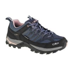 Damskie Skórzane Buty Turystyczne Rigel Low. Niebieskie obuwie trekkingowe damskie CMP, z materiału, bez zapięcia. Za 679.99 zł.