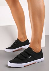 Czarne Tenisówki Iranassa. Czarne obuwie sportowe damskie Born2be, przed kostkę, bez zapięcia, tenisowe. Za 74.99 zł.
