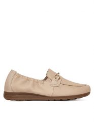 Rieker Mokasyny L9354-60 Beżowy. Brązowe mokasyny damskie Rieker, ze skóry, bez obcasa. Za 339.99 zł.
