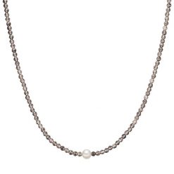 Valero Pearls Srebro wysokiej pr óby Kwarc dymny Perła hodowlana słodkowodna Naszyjniki 1 ct Damski. Białe naszyjniki damskie Valero Pearls, z kwarcem, srebrne. Za 319.99 zł.