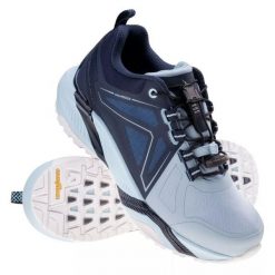 Buty Elbrus Omelio Wp Gr W 92800490737 niebieskie. Niebieskie obuwie trekkingowe damskie z materiału, bez zapięcia. Za 495.46 zł.