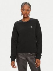 KARL LAGERFELD Bluza Ikonik 2.0 245W1810 Czarny Regular Fit. Czarne bluzy damskie KARL LAGERFELD, xs, bez wzorów, z bawełny, bez kaptura. Za 699.99 zł.