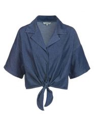 Herrlicher Bluzka "Elonie" w kolorze granatowym rozmiar: XL. Niebieskie bluzki damskie Herrlicher, xl, bez wzorów, z bawełny, bez kołnierzyka, bez ramiączek. Za 130.99 zł.