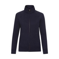 Damska bluza dresowa Fruit of the Loom Premium. Niebieskie bluzy damskie Fruit of the Loom, bez wzorów, z dresówki, bez kaptura. Za 188.50 zł.