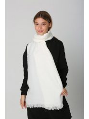 Lucky Bees Szal w kolorze białym - 180 x 70 cm rozmiar: onesize. Białe szaliki damskie Lucky Bees, bez wzorów, z materiału. Za 43.99 zł.