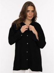 Zwillingsherz Koszula w kolorze czarnym rozmiar: onesize. Czarne koszule damskie Zwillingsherz, bez wzorów, bez kołnierzyka, bez ramiączek. Za 113.99 zł.