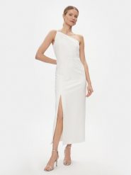 YAS Sukienka koktajlowa Izzie 26032133 Biały Regular Fit. Białe sukienki damskie YAS, bez wzorów, z syntetyku, wizytowe, bez ramiączek. Za 339.99 zł.