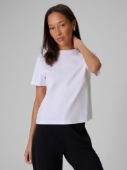 4F T-shirt regular gładki damski - biały XL. Białe t-shirty damskie 4F, uniwersalny, bez wzorów, z materiału, bez kołnierzyka. Za 79.99 zł.