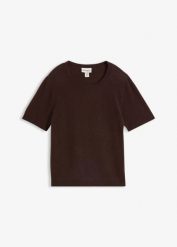 Sweter z krótkim rękawem z czystego kaszmiru zgodnego ze standardem Good Cashmere Standard®. Niebieskie swetry klasyczne damskie bonprix, z kaszmiru, bez kołnierzyka. Za 299.99 zł.