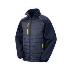 Kurtka puchowa z recyklingu Result Softshell Black Compass Softshell. Niebieskie kurtki damskie RESULT, m, bez wzorów, z materiału, bez kaptura. Za 225.40 zł.