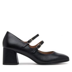 Czółenka Tamaris. Czarne czółenka damskie Tamaris, bez wzorów, bez obcasa. Za 319.99 zł.