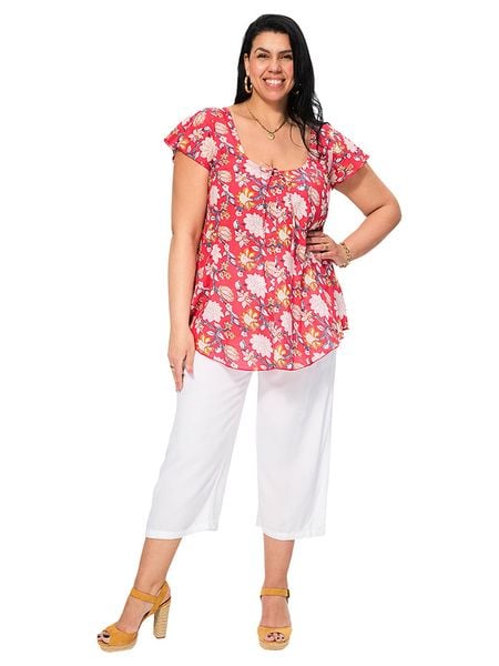 Aller Simplement Bluzka w kolorze czerwono-białym rozmiar: 42/44. Czerwone bluzki damskie Aller Simplement, bez wzorów, z bawełny, klasyczne, bez kołnierzyka, bez ramiączek. Za 101.23 zł.