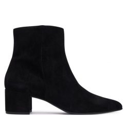 Botki HÖGL. Czarne botki damskie Högl, bez obcasa, na słupku, bez zapięcia. Za 799.99 zł.