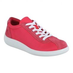 Buty do chodzenia damskie Ecco Sneaker Soft Zero Leder. Czerwone obuwie sportowe damskie ECCO, z materiału, bez zapięcia, trekkingowe. Za 618.00 zł.