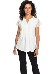 WITT WEIDEN Koszulka w kolorze białym rozmiar: 38. Białe bluzki damskie WITT WEIDEN, bez wzorów, z koronki, bez kołnierzyka, bez ramiączek. Za 69.99 zł.