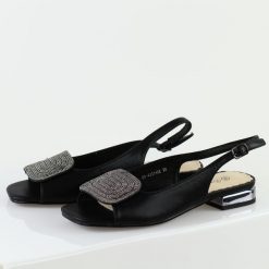 Czarne sandały damskie na obcasie Potocki 43314. Czarne sandały damskie POTOCKI, z aplikacjami, ze skóry, bez obcasa, na obcasie, bez zapięcia. Za 169.00 zł.