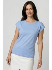 Alife and kickin Koszulka "Sigrid" w kolorze błękitnym rozmiar: XXL. Niebieskie bluzki damskie Alife and Kickin, xxl, bez wzorów, z bawełny, bez kołnierzyka, bez ramiączek. Za 43.99 zł.