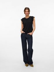 Vero Moda Koszulka w kolorze czarnym rozmiar: XXL. Czarne bluzki damskie Vero Moda, s, bez wzorów, z wiskozy, bez kołnierzyka, bez ramiączek. Za 74.63 zł.