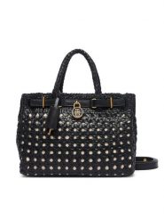 Tommy Hilfiger Torebka American Icon Mini Tote Braided AW0AW18734 Czarny. Czarne torebki klasyczne damskie Tommy Hilfiger, ze skóry, bez dodatków. Za 1,299.00 zł.