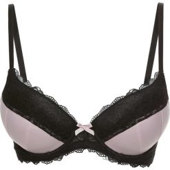 Biustonosz "push up" bonprix czarno-matowy jasnoróżowy. Czarne biustonosze bonprix. Za 54.99 zł.