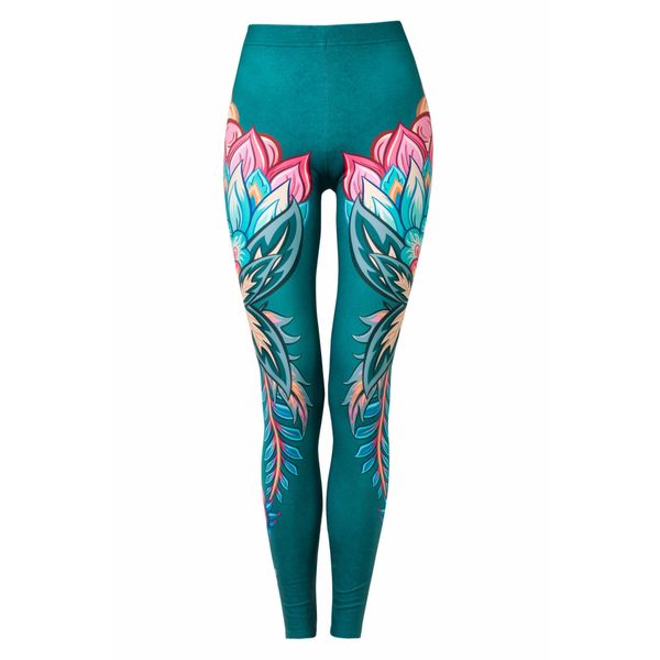 Legginsy sportowe damskie DEEP TRIP Flora. Zielone legginsy damskie DEEP TRIP, s, bez wzorów, na jogę i pilates. Za 179.00 zł.