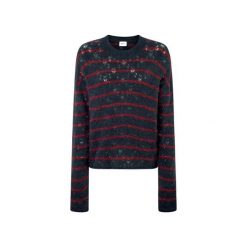 Sweter damski Pepe Jeans Heven. Białe swetry klasyczne damskie Pepe Jeans, na zimę, z jeansu, bez kołnierzyka. W wyprzedaży za 254.75 zł.