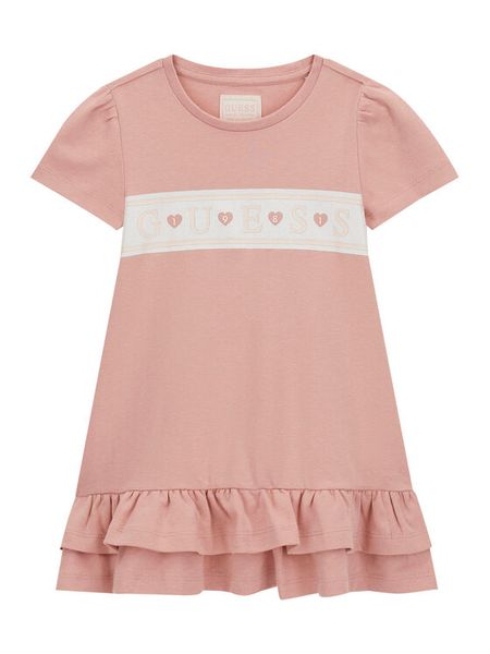 Guess Sukienka codzienna K6RK13 KA6W4 Różowy Regular Fit. Czerwone sukienki dziewczęce Guess, z aplikacjami, z bawełny, bez ramiączek, proste. Za 139.99 zł.