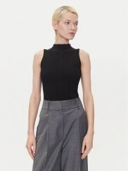 HUGO Bluzka Sarepilk 50542597 Czarny Slim Fit. Czarne bluzki damskie Hugo, l, bez wzorów, z wiskozy, bez kołnierzyka, bez ramiączek. Za 549.99 zł.