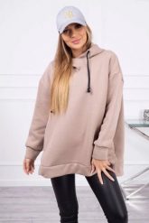 Bluza ocieplana z suwakiem na boku ciemno beżowa. Brązowe bluzy damskie KESI, l, bez wzorów, z bawełny, bez kaptura. Za 250.94 zł.