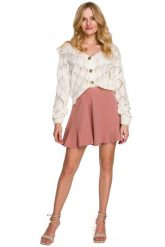 Rozkloszowana Mini Spódniczka z Falbanką - Różowa. Czerwone spódnice damskie MOE, l, bez wzorów, z elastanu, mini. Za 165.90 zł.