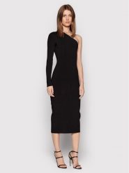Victoria Victoria Beckham Sukienka koktajlowa One Shoulder 1222KDR003593A Czarny Slim Fit. Czarne sukienki damskie Victoria Victoria Beckham, bez wzorów, z wiskozy, wizytowe, bez ramiączek. Za 3,379.00 zł.