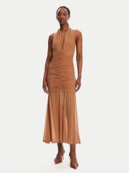BARDOT Sukienka koktajlowa Sephera 59872DB Brązowy Regular Fit. Brązowe sukienki damskie Bardot, bez wzorów, z syntetyku, wizytowe, bez ramiączek. Za 459.99 zł.