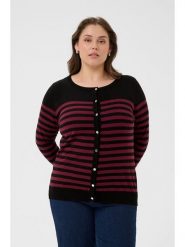 KAFFE curve Kardigan "Lizzy" w kolorze czerwono-czarnym rozmiar: M. Czarne kardigany damskie KAFFE curve, m, bez wzorów. Za 104.99 zł.