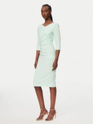 Rinascimento Sukienka koktajlowa CFC0127699003 Zielony Slim Fit. Zielone sukienki damskie Rinascimento, bez wzorów, z syntetyku, wizytowe, bez ramiączek. Za 609.99 zł.