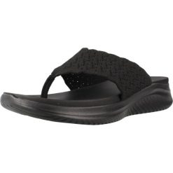 Sandały SKECHERS 119971S Czarny. Czarne sandały damskie Skechers, bez wzorów, z tkaniny, bez obcasa, bez zapięcia. Za 206.99 zł.