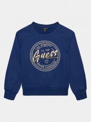 Guess Bluza J3YQ08 KA6R4 Granatowy Regular Fit. Niebieskie bluzy dziewczęce Guess, z aplikacjami, z bawełny, bez ramiączek, bez kaptura. Za 239.99 zł.