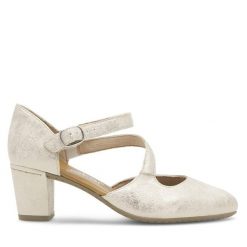 Czółenka Rieker. Szare czółenka damskie Rieker, bez wzorów, bez obcasa. Za 289.99 zł.