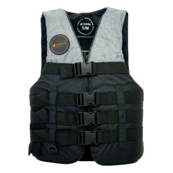 Kamizelka nylonowa 50N w kolorze szarym. Czarne kamizelki damskie HANA OUTDOORS, xl, bez wzorów, z nylonu, bez kaptura. Za 229.99 zł.