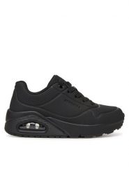 Skechers Sneakersy 403674L/BBK Czarny. Czarne obuwie sportowe damskie Skechers, ze skóry, bez zapięcia. Za 169.99 zł.