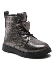 Nelli Blu Kozaki CM211102-12 Srebrny. Szare kozaki dziewczęce Nelli Blu, bez wzorów, ze skóry, bez obcasa, bez zapięcia. Za 77.99 zł.