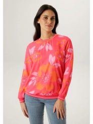 Aniston Bluzka w kolorze pomarańczowo-koralowym rozmiar: 44. Czerwone bluzki damskie Aniston, bez wzorów, bez kołnierzyka, bez ramiączek. Za 173.99 zł.