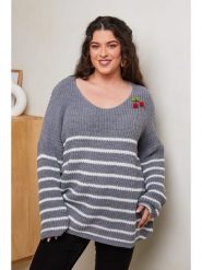 Curvy Lady Sweter w kolorze szarym rozmiar: 40/42. Szare swetry klasyczne damskie Curvy Lady, ze splotem, bez kołnierzyka. Za 121.99 zł.