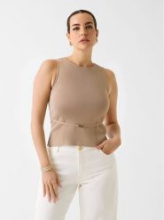 Marciano Guess Sweter 181087 Brązowy Classic Fit. Brązowe swetry klasyczne damskie Marciano Guess, s, bez kołnierzyka. Za 430.00 zł.