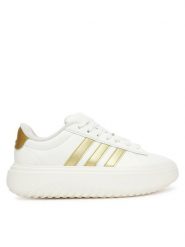 Adidas Sneakersy Grand Court Platform JR0699 Biały. Białe obuwie sportowe damskie Adidas, ze skóry, bez zapięcia. Za 279.99 zł.