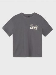 Koszulka z krótkim rękawem - szary. Szare koszulki damskie Sinsay, l, bez wzorów, bez kołnierzyka, bez ramiączek. Za 25.99 zł.